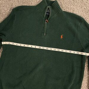 Ralph Lauren Men's Forest Green Zip-Up Sweater